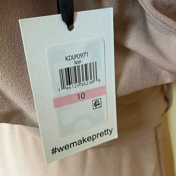 Kensie Tie Front Blouson Dress. Tan Blush Size 10 #1333 NWT - Picture 9 of 12